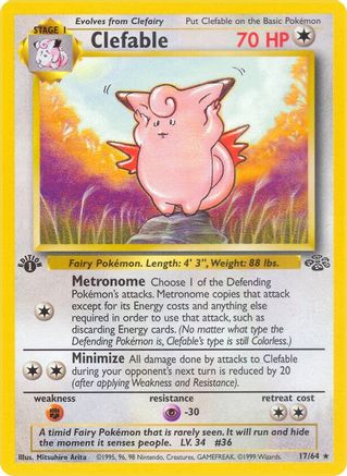 Clefable (17) 017/64 - 1st Edition Jungle - Rare