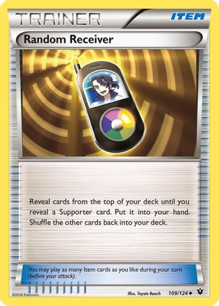 Random Receiver 109/124 - Reverse Holofoil XY Fates Collide - Uncommon