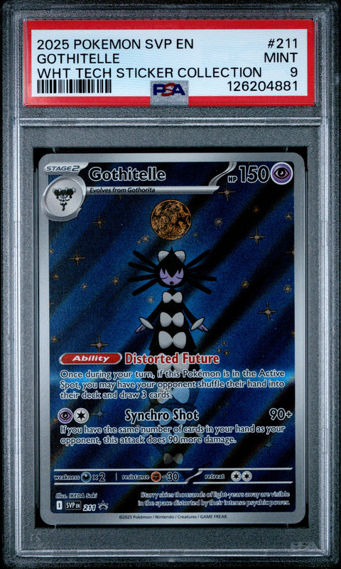2025 POKEMON SVP EN-SV BLACK STAR PROMO #211 GOTHITELLE WHT TECH STICKER COLLECTION PSA 9