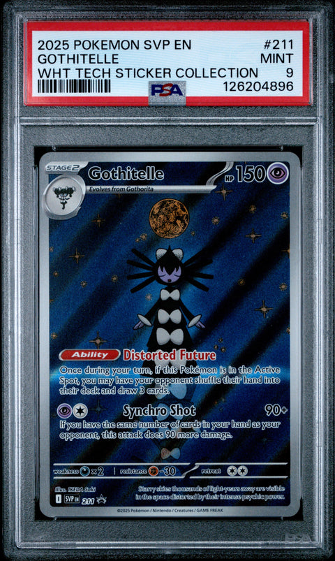 2025 POKEMON SVP EN-SV BLACK STAR PROMO #211 GOTHITELLE WHT TECH STICKER COLLECTION PSA 9
