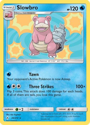 Slowbro 043/214 - Reverse Holofoil SM Unbroken Bonds - Holo Rare