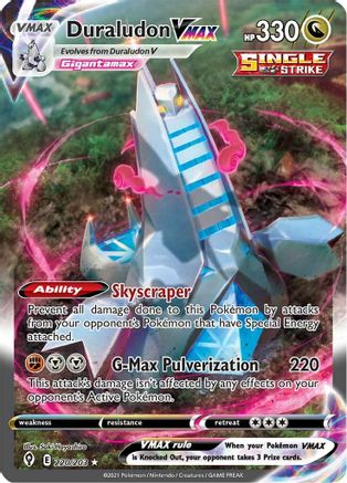 Duraludon VMAX (Alternate Art Secret) 220/203  - Holofoil SWSH07 Evolving Skies - Secret Rare