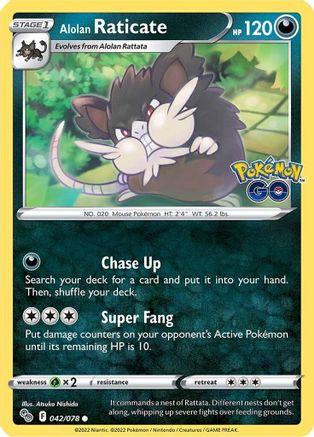 Alolan Raticate 042/078 Pokemon GO - Common