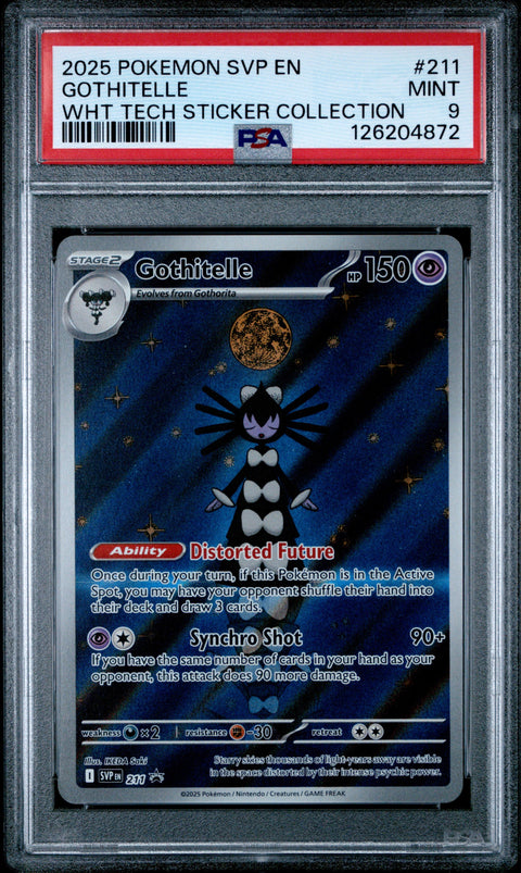 2025 POKEMON SVP EN-SV BLACK STAR PROMO #211 GOTHITELLE WHT TECH STICKER COLLECTION PSA 9