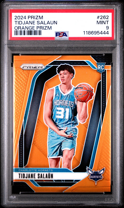2024 PANINI PRIZM #262 TIDJANE SALAUN ORANGE PRIZM PSA 9