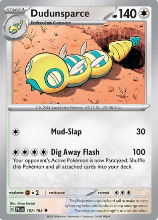 Dudunsparce 157/193 SV02 Paldea Evolved - Uncommon
