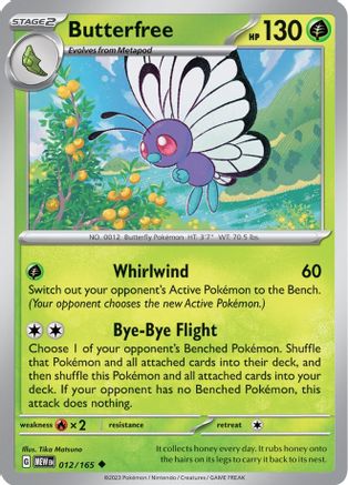 Butterfree 012/165  SV Scarlet & Violet 151 - Uncommon