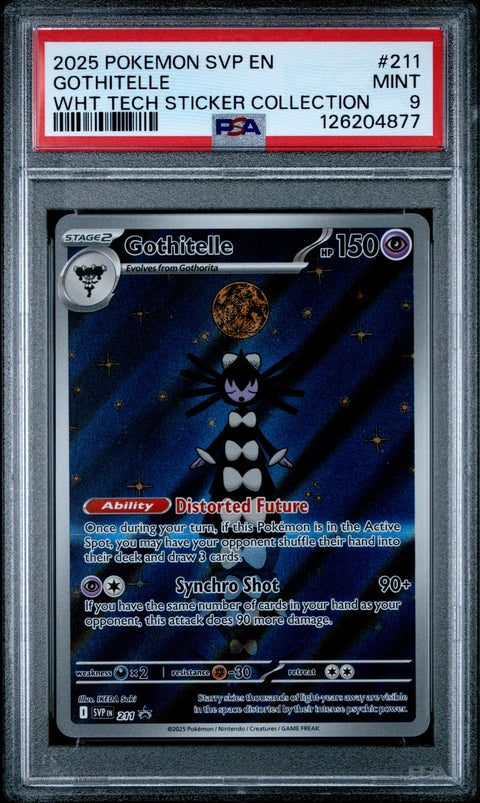 2025 POKEMON SVP EN-SV BLACK STAR PROMO #211 GOTHITELLE WHT TECH STICKER COLLECTION PSA 9