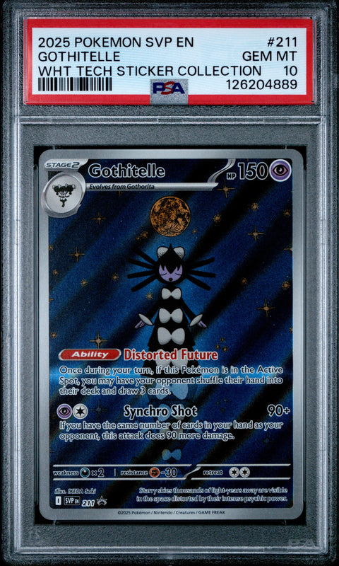 2025 POKEMON SVP EN-SV BLACK STAR PROMO #211 GOTHITELLE WHT TECH STICKER COLLECTION PSA 10