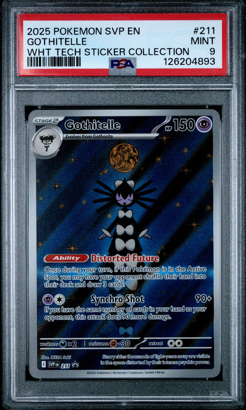2025 POKEMON SVP EN-SV BLACK STAR PROMO #211 GOTHITELLE WHT TECH STICKER COLLECTION PSA 9