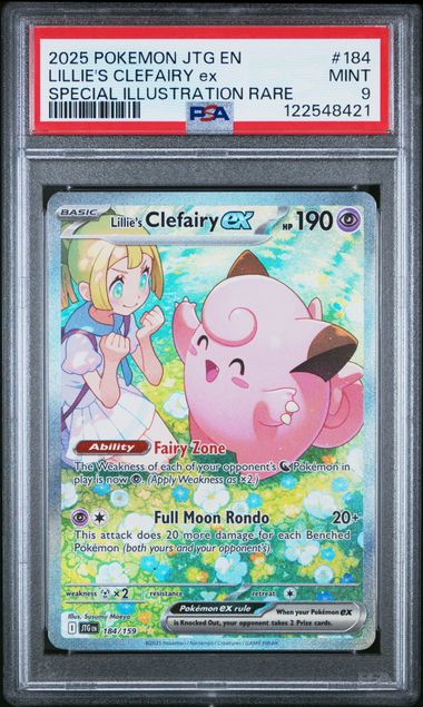 2025 POKEMON JTG EN-JOURNEY TOGETHER #184 LILLIE'S CLEFAIRY ex SPECIAL ILLUSTRATION RARE PSA 9