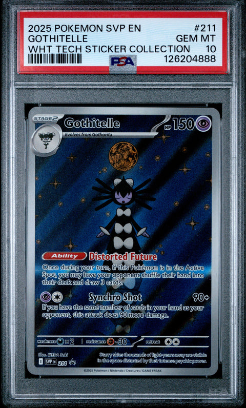 2025 POKEMON SVP EN-SV BLACK STAR PROMO #211 GOTHITELLE WHT TECH STICKER COLLECTION PSA 10