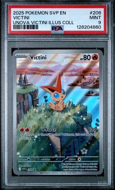2025 POKEMON SVP EN-SV BLACK STAR PROMO #208 VICTINI UNOVA VICTINI ILLUS COLL PSA 9