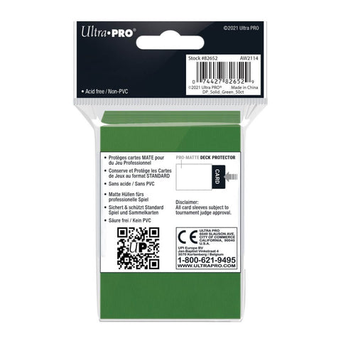 ULTRA PRO Deck Protector - Pro-Matte 50ct Green