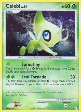 Celebi 007/123  - Reverse Holofoil Mysterious Treasures - Holo Rare