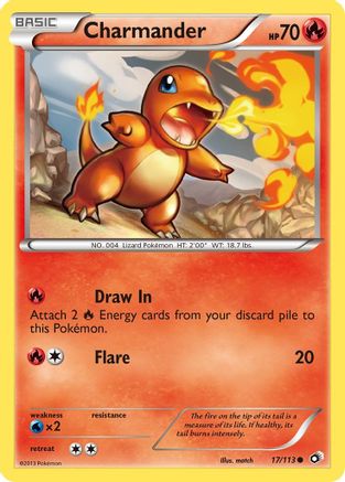 Charmander 017/113  - Reverse Holofoil Legendary Treasures - Common