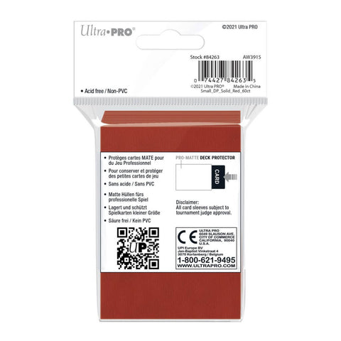 ULTRA PRO - SMALL PRO - Matte - Deck Protector Sleeves Red