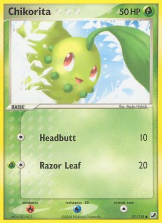 Chikorita 051/115  - Reverse Holofoil Unseen Forces - Common
