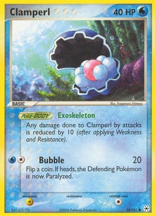 Clamperl 058/101  - Reverse Holofoil Hidden Legends - Common