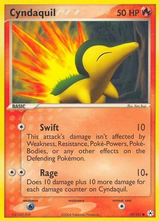 Cyndaquil 059/101  - Reverse Holofoil Hidden Legends - Common