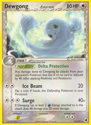 Dewgong (Delta Species) 015 - Reverse Holofoil Dragon Frontiers - Rare