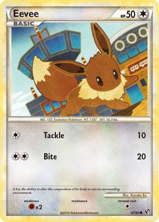 Eevee (47) 047/90  - Reverse Holofoil Undaunted - Common