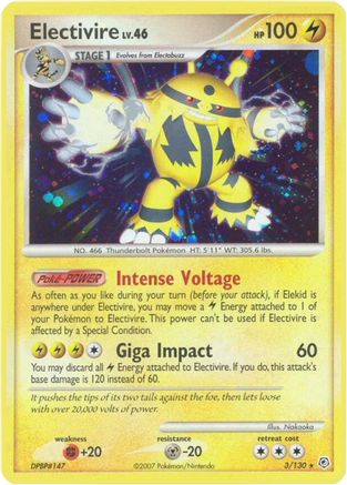 Electivire 003/130  - Holofoil Diamond and Pearl - Holo Rare