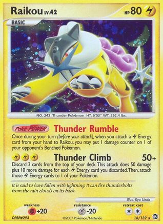 Raikou 016/132  - Reverse Holofoil Secret Wonders - Holo Rare