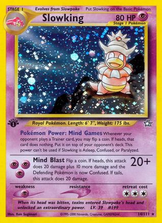 Slowking 014/111 - 1st Edition Holofoil Neo Genesis - Holo Rare