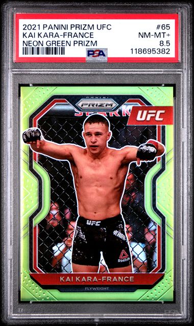 2021 PANINI PRIZM UFC #65 KAI KARA-FRANCE NEON GREEN PRIZM PSA 8.5