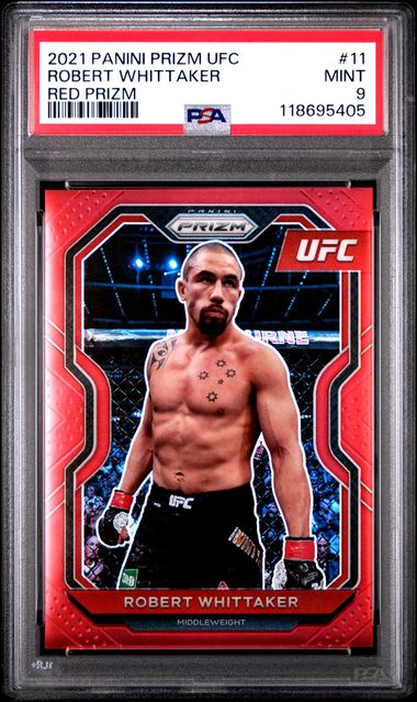 2021 PANINI PRIZM UFC #11 ROBERT WHITTAKER RED PRIZM PSA 9