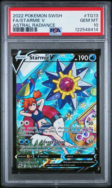 2022 POKEMON SWORD & SHIELD ASTRAL RADIANCE #TG13 FA/STARMIE V ASTRAL RADIANCE PSA 10