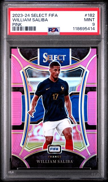 2023-24 PANINI SELECT FIFA #182 WILLIAM SALIBA PINK PSA 9