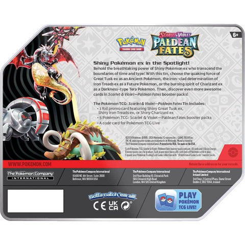 POKÉMON TCG Scarlet & Violet 4.5 Paldean Fates Tin