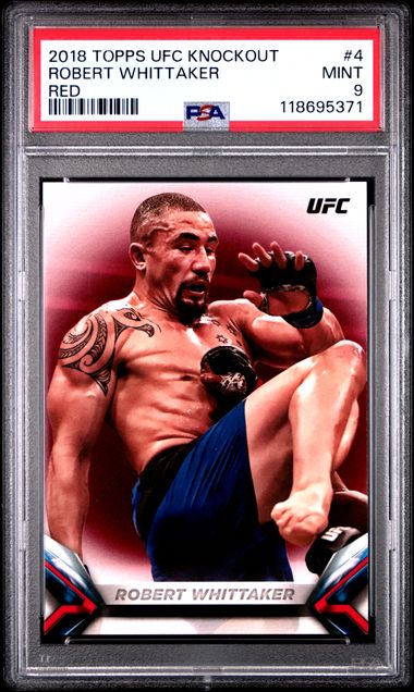 2018 TOPPS UFC KNOCKOUT #4 ROBERT WHITTAKER RED PSA 9