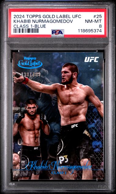 2024 TOPPS GOLD LABEL UFC #25 KHABIB NURMAGOMEDOV CLASS 1-BLUE PSA 8
