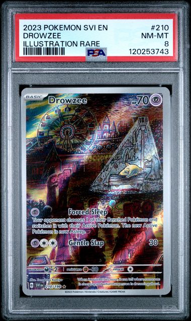 2023 POKEMON SVI EN-SCARLET & VIOLET #210 DROWZEE ILLUSTRATION RARE PSA 8