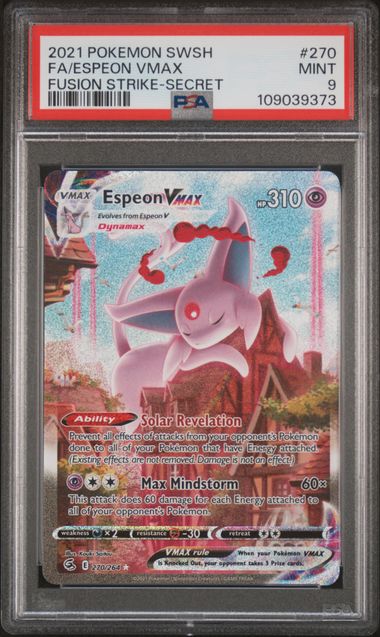 2021 POKEMON SWORD & SHIELD FUSION STRIKE #270 FA/ESPEON VMAX FUSION STRIKE-SECRET PSA 10