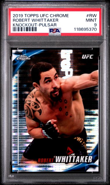 2019 TOPPS UFC CHROME KNOCKOUT #RW ROBERT WHITTAKER KNOCKOUT-PULSAR PSA 9