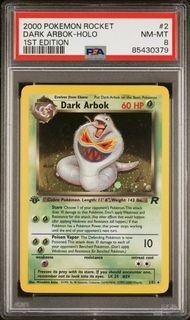 PSA 8 #2 DARK ARBOK-HOLO 1ST EDITION 2000 POKEMON ROCKET