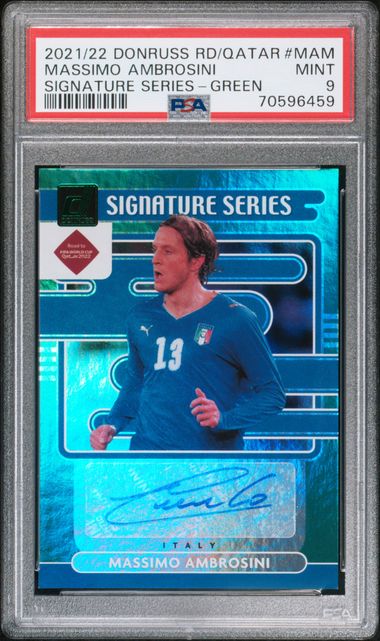 PSA 9 MASSIMO AMBROSINI #MAM 2021 PANINI DONRUSS ROAD TO QATAR SIGNATURE SERIES