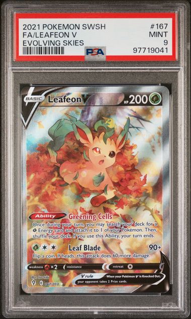 PSA 9 FA/LEAFEON V #167