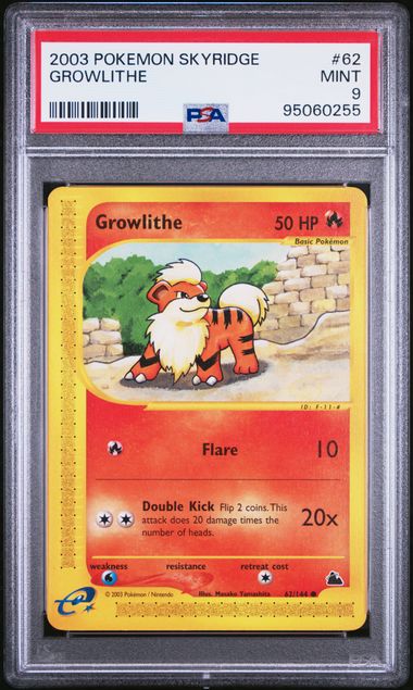 PSA 9 GROWLITHE #62 SKYRIDGE