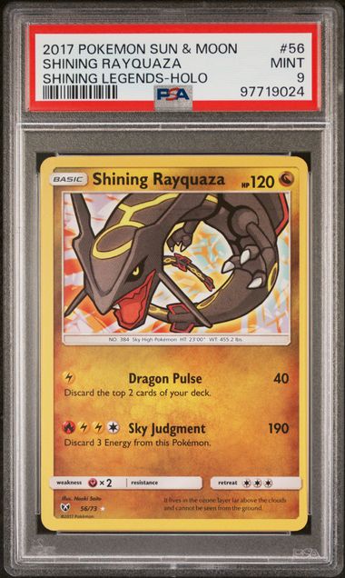 PSA 9 SHINING RAYQUAZA #56 SHINING LEGENDS-HOLO