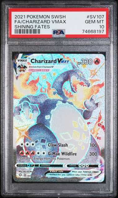 PSA 10 2021 POKEMON SWORD & SHIELD SV107 FA/CHARIZARD VMAX SHINING FATES
