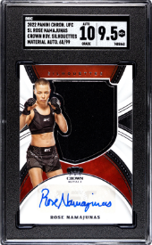 SGC 9.5 Rose Namajunas #SL-RNM Crown Royale Silhouettes Mat. Auto.