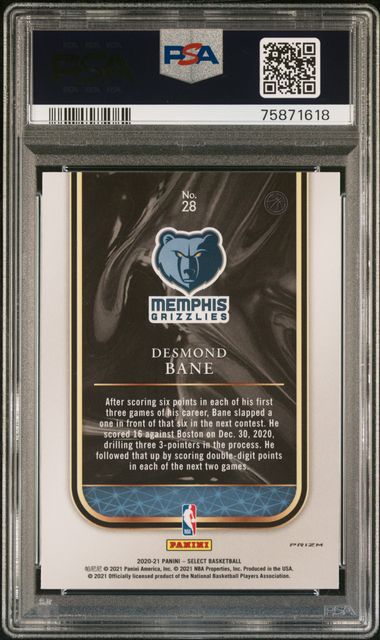 PSA 10 DESMOND BANE #28 ROOKIE SELECTIONS-GREEN