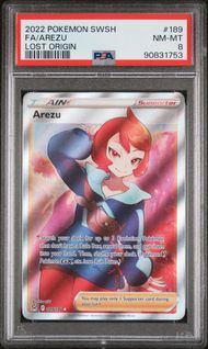 PSA 8 -189 FA/AREZU 2022 POKEMON SWORD & SHIELD LOST ORIGIN