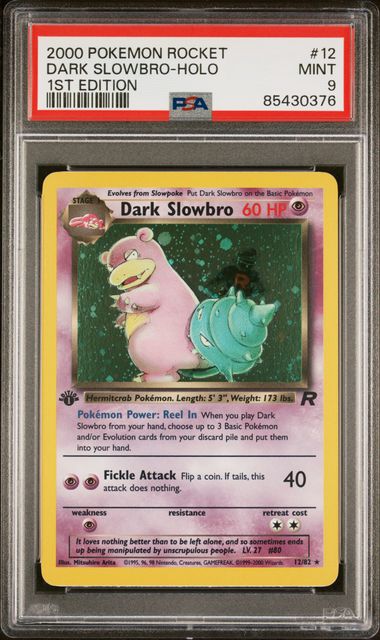 PSA 9 -#12 DARK SLOWBRO-HOLO 1ST ED 2000 POKEMON ROCKET