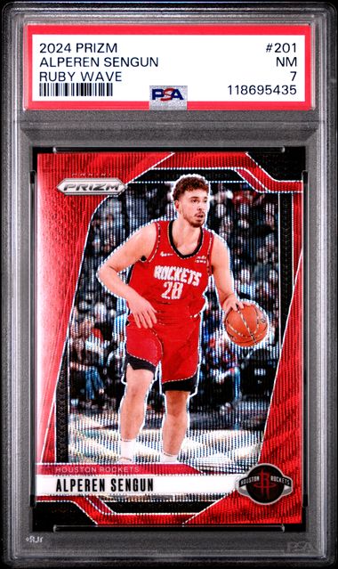 2024 PANINI PRIZM #201 ALPEREN SENGUN RUBY WAVE PSA 7